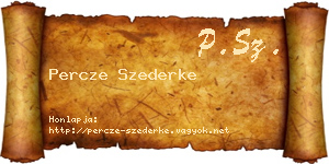 Percze Szederke névjegykártya